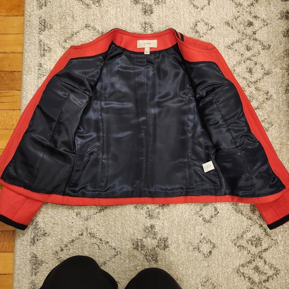 J.Crew Lady Double Serge Berry Wool Jacket Size 0 - Picture 5 of 5